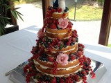 Wedding Cakes Gwynedd north wales Naked Wedding Cake